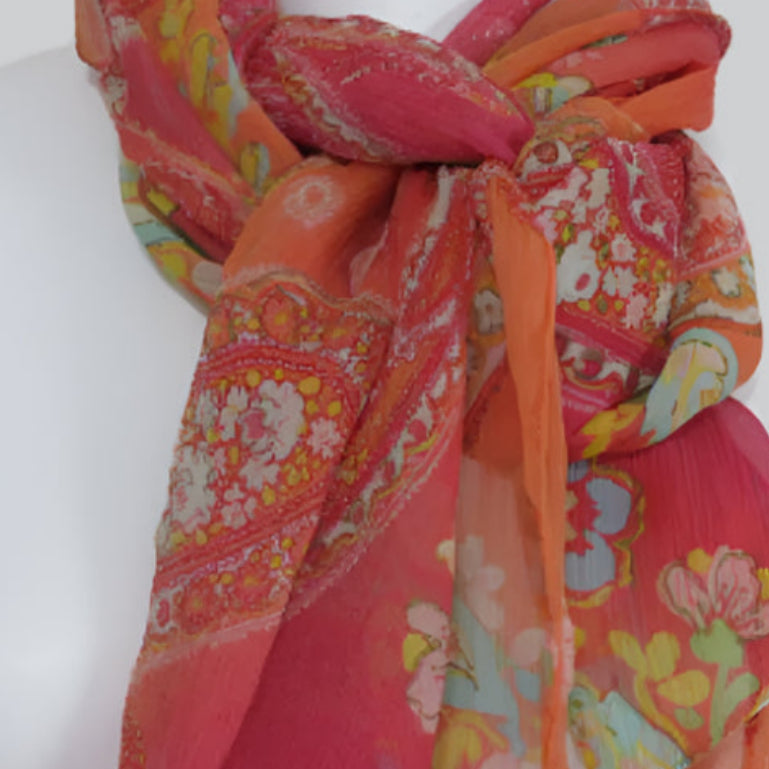 Ralph Lauren Paisley Silk Scarf - Long - 3581