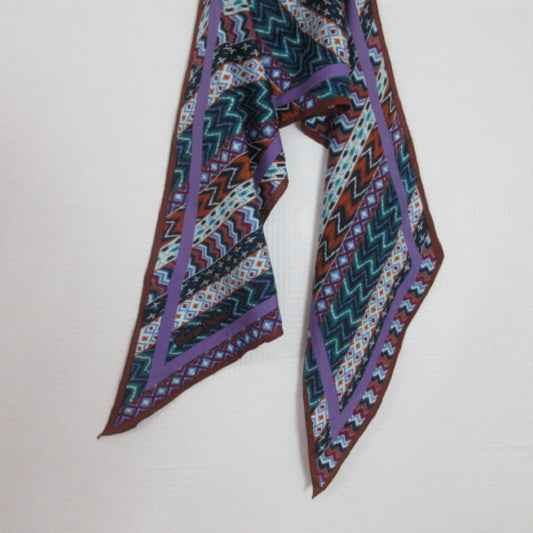 Elorian Abstract Silk Scarf - Long Skinny - 3586