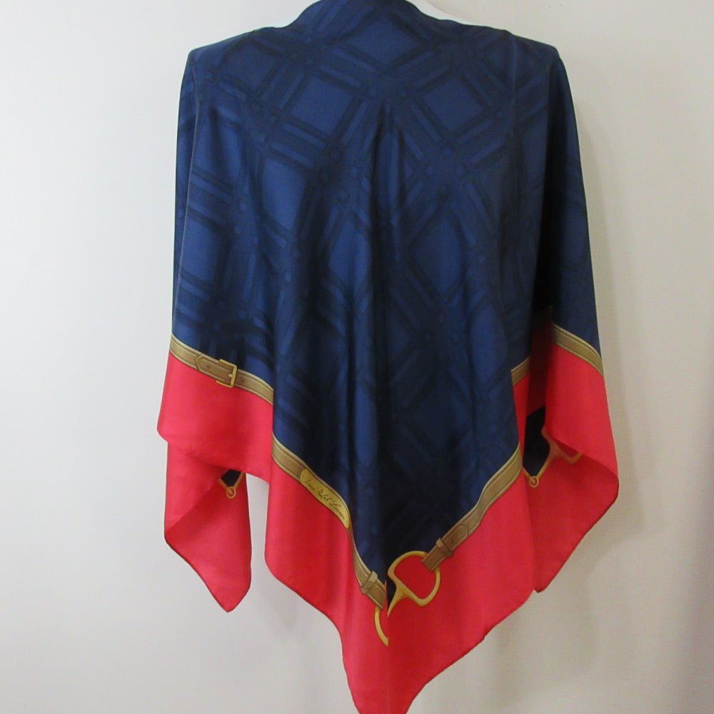 Ralph Lauren Designer Silk Poncho Shawl - 5543