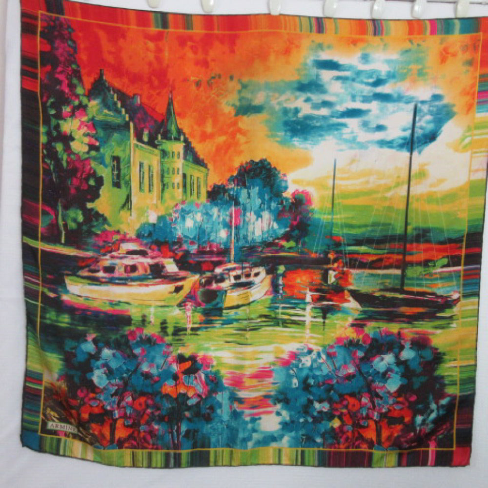 FRAMABLE Art Armine Painting Silk Scarf - Square – 3625