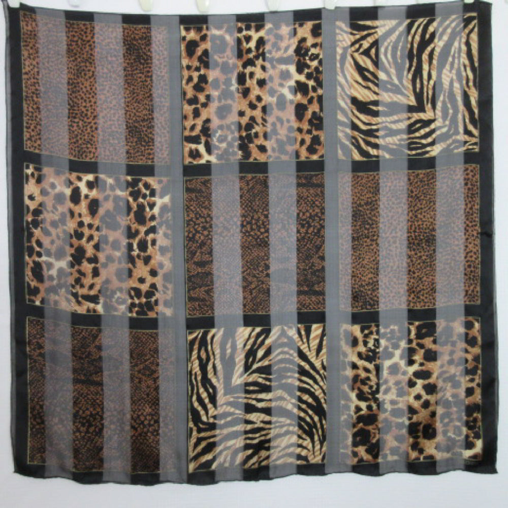 Bill Blass Animal Print Design Silk Scarf - Square - 3629