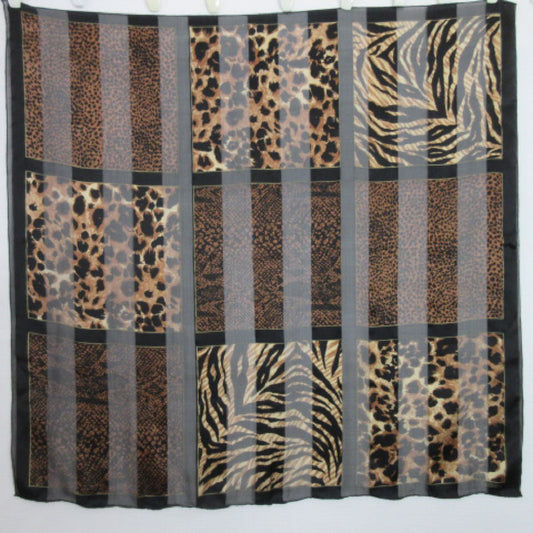 Bill Blass Animal Print Design Silk Scarf - Square - 3629