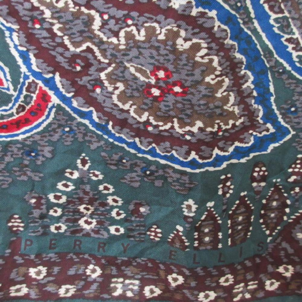 Perry Ellis Paisley Silk Scarf - Long - 3676