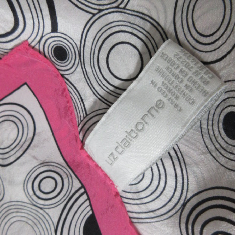 Liz Claiborne White, Pink Silk Scarf - 20" Square - 3711