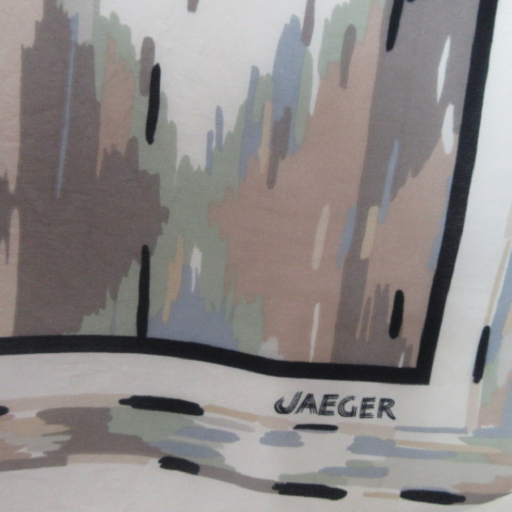 Jaeger Vintage Designer Silk Scarf - Square - 3734