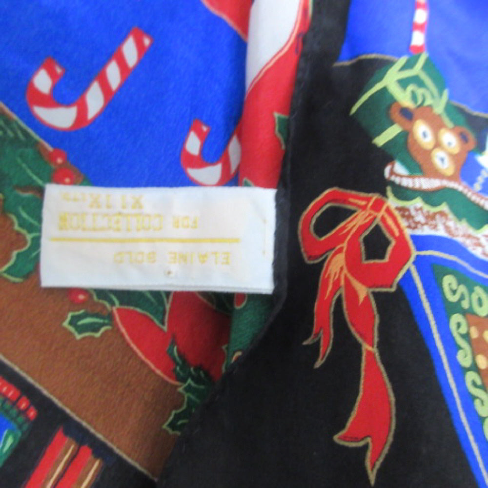Elaine Gold Christmas Silk Scarf - Long - 3753