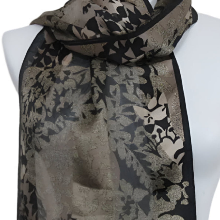 Jones New York Floral patterned scarf on a mannequin against a plain background
