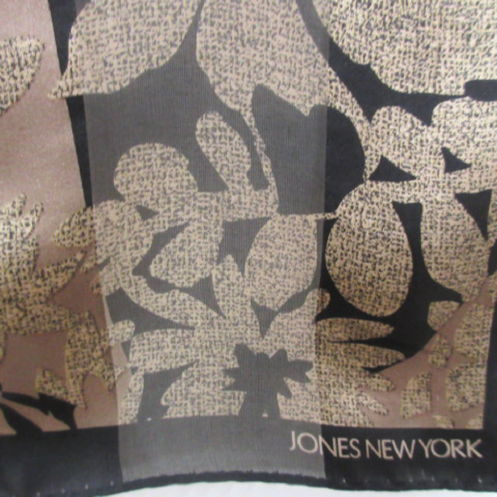 Jones New York Floral Semi-Sheer Silk Scarf - Long - 3780
