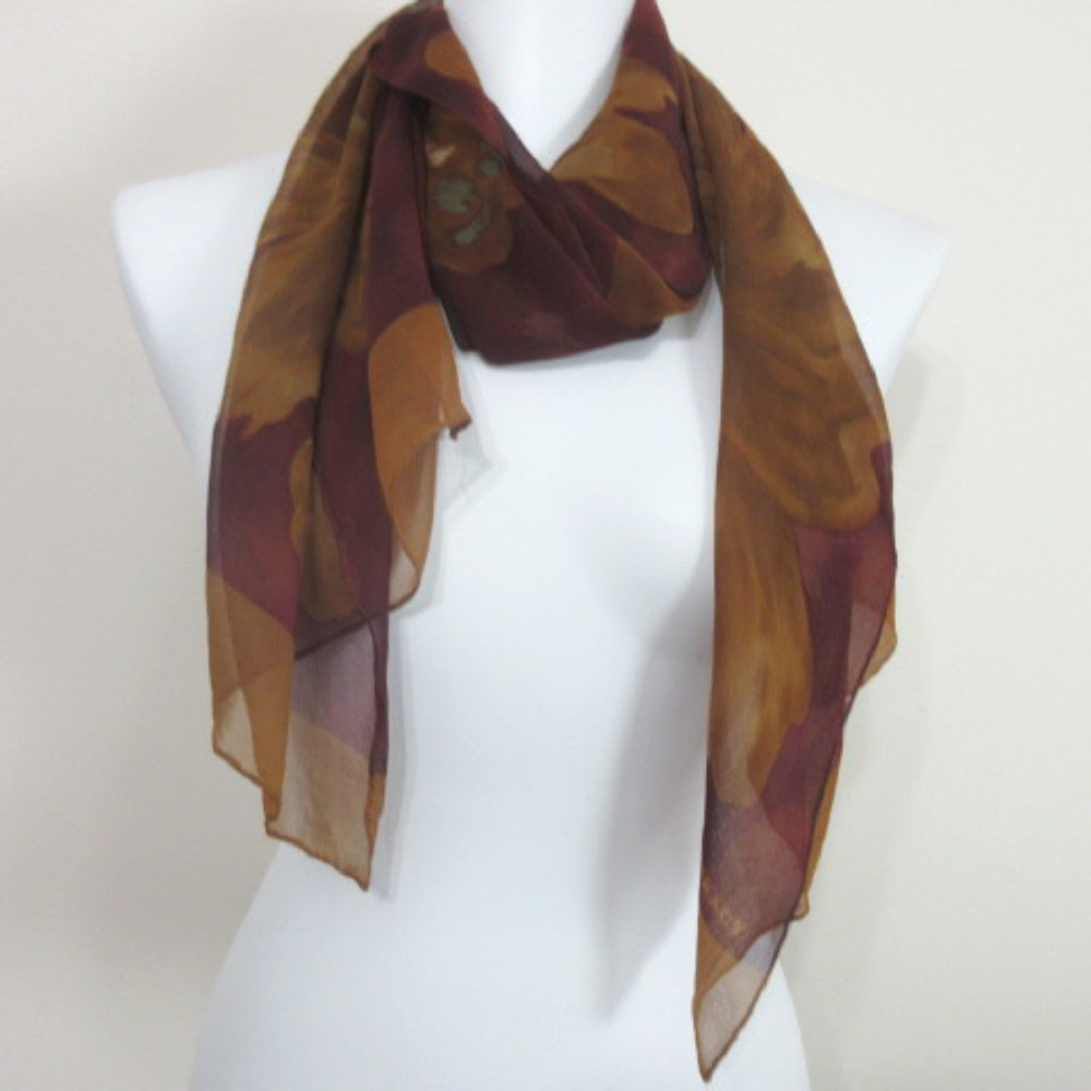 Ellen Tracy Floral Chiffon Silk Scarf - Long - 3787