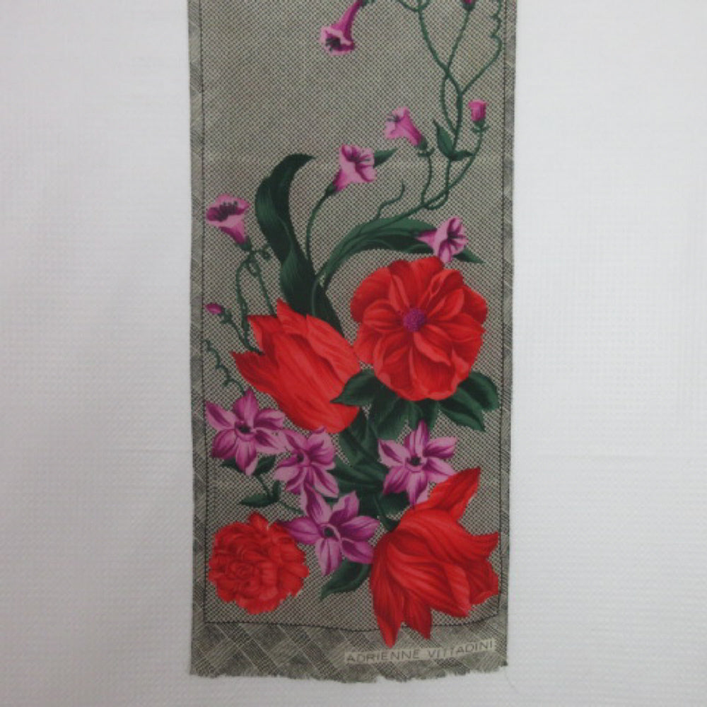 Adrienne Vittadini Floral Silk Scarf - Long - 3789