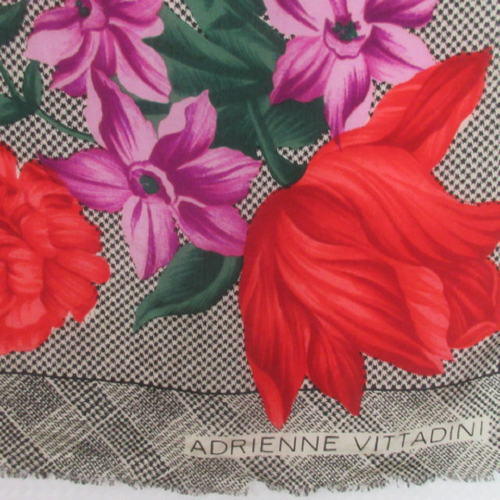 Adrienne Vittadini Floral Silk Scarf - Long - 3789