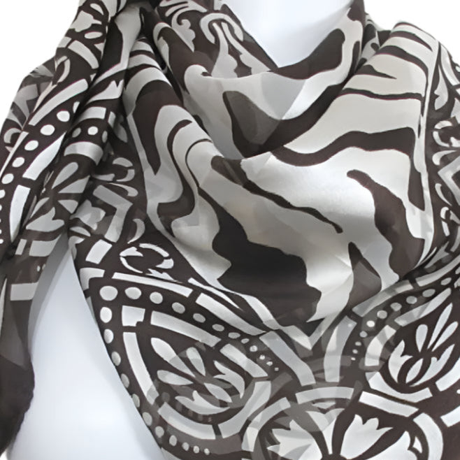 Talbots Animal Print Silk Chiffon Scarf - Square #3809