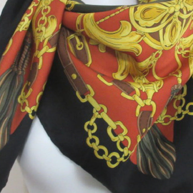 Talbots Equestrian Western Silk Scarf - Square - 3811