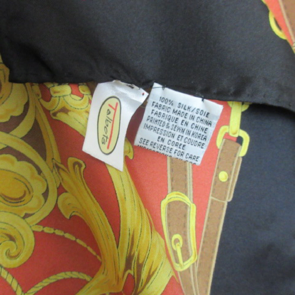Talbots Equestrian Western Silk Scarf - Square - 3811