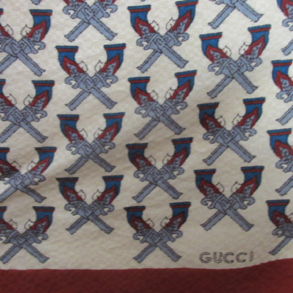 Rare Gucci Hand Gun Theme Scarf - Square - 3825