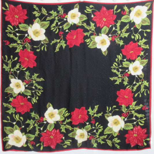 ECHO Square Silk Scarf - Christmas Floral Design - 3837