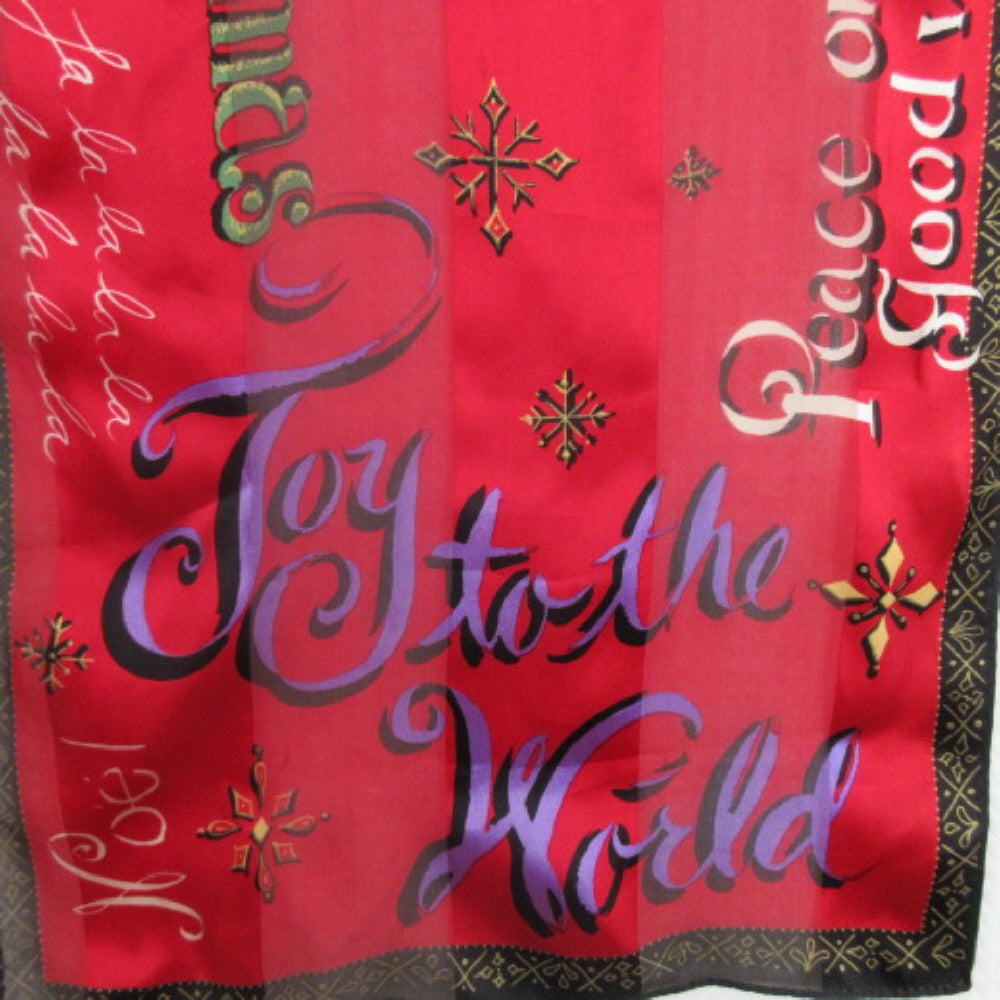 Christmas Carols Silk Scarf - Long - 3840