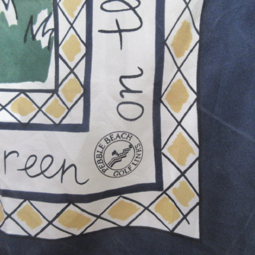 On The Green Pebble Beach Silk Scarf - Square - 3848