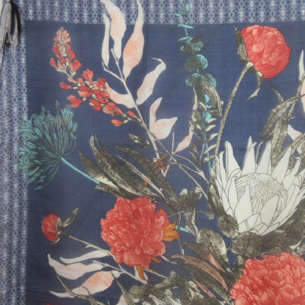 Bijou Floral Silk Scarf Sarong - Square - SKU 3851