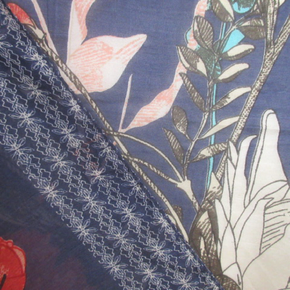 Bijou Floral Silk Scarf Sarong - Square - SKU 3851