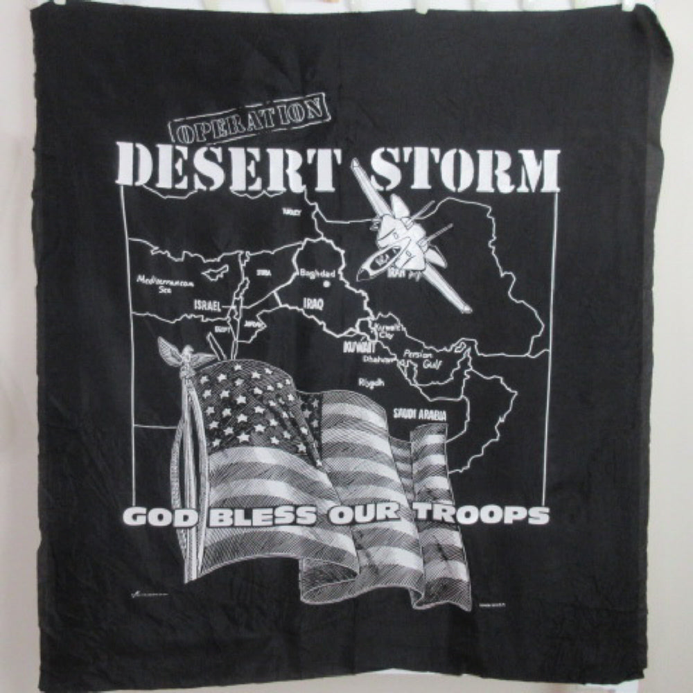 No Wear DESERT STORM Textile Scarf Banner Vintage - 3852