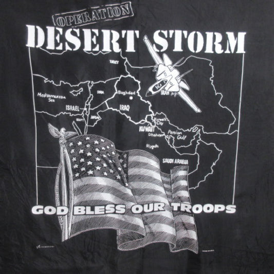No Wear DESERT STORM Textile Scarf Banner Vintage - 3852