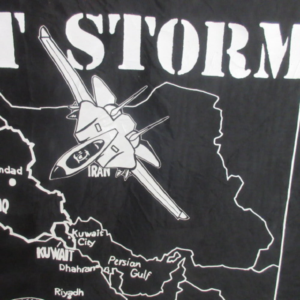 No Wear DESERT STORM Textile Scarf Banner Vintage - 3852