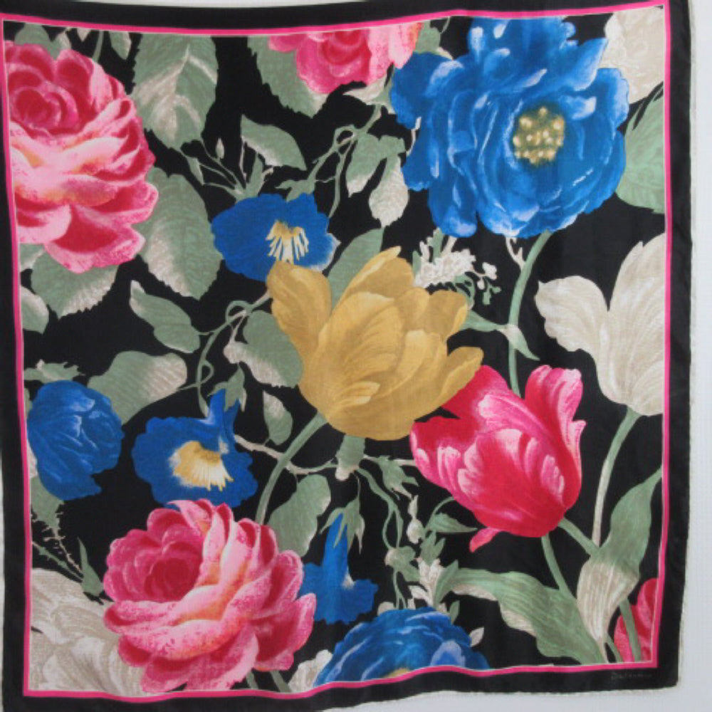 SALDARINI Silk Scarf - Square Vintage Floral - 3861