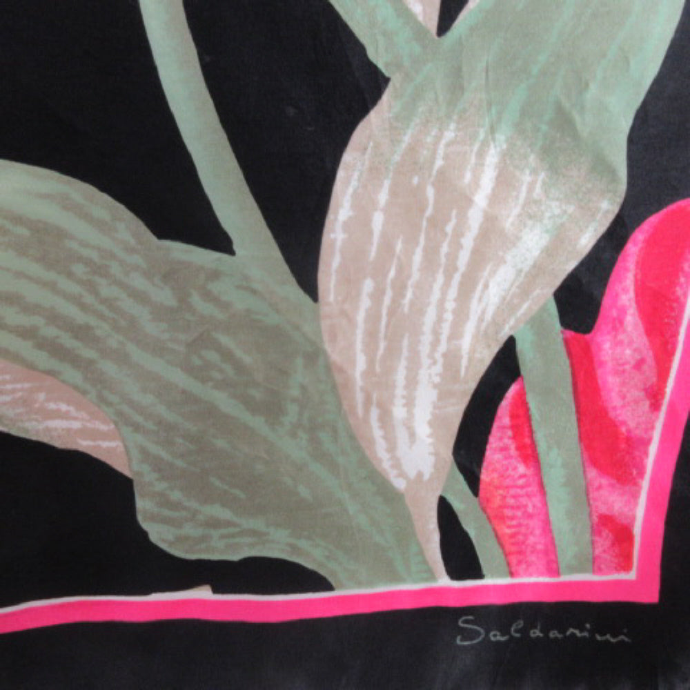SALDARINI Silk Scarf - Square Vintage Floral - 3861