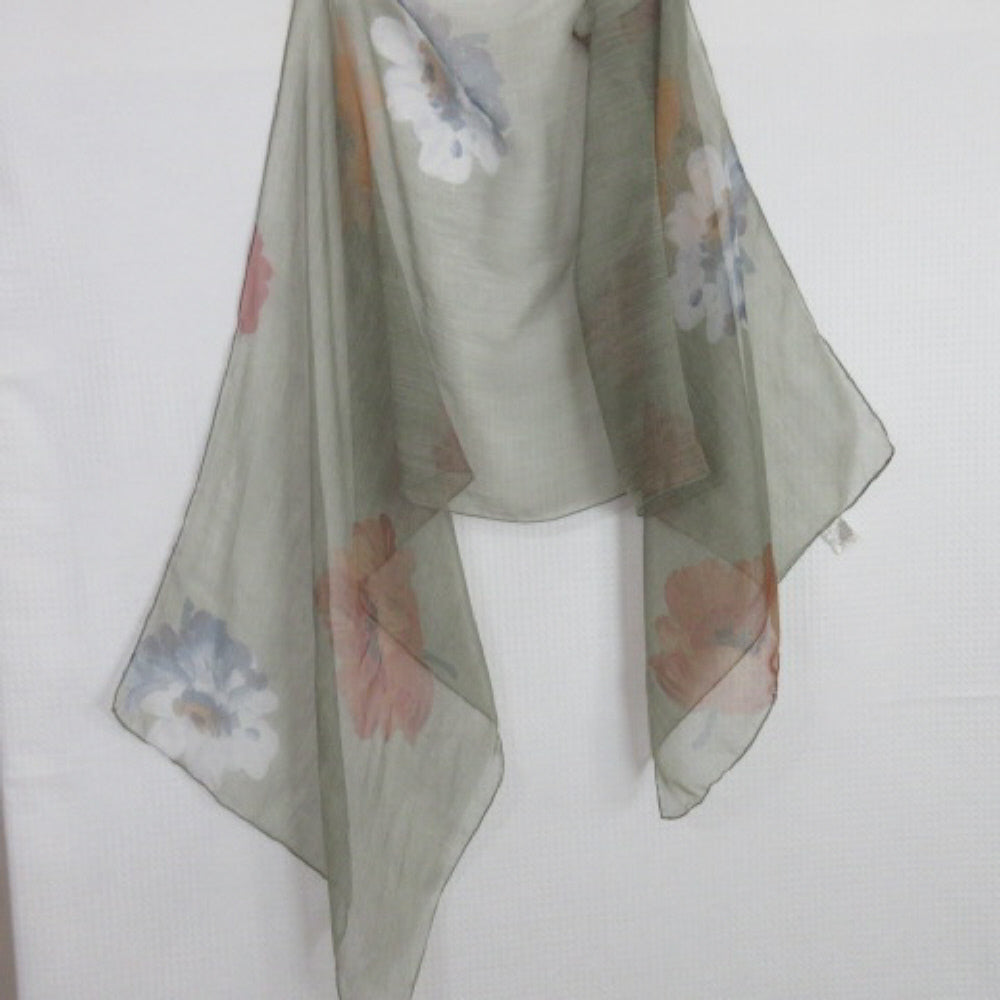 Italy Floral Lightweight Scarf - Long - 3865