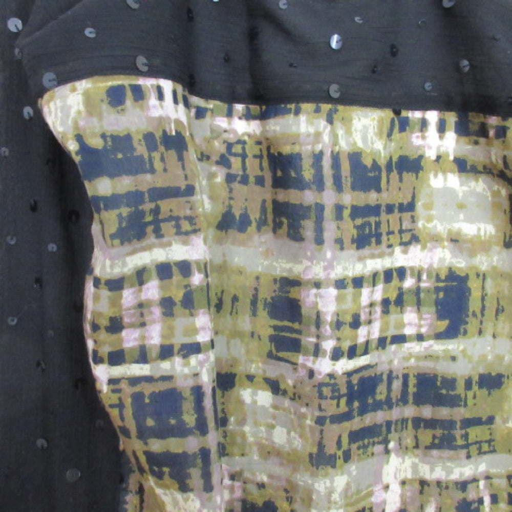 SIMPLY VERA WANG Square Scarf - Abstract Art with Sequins - 3884