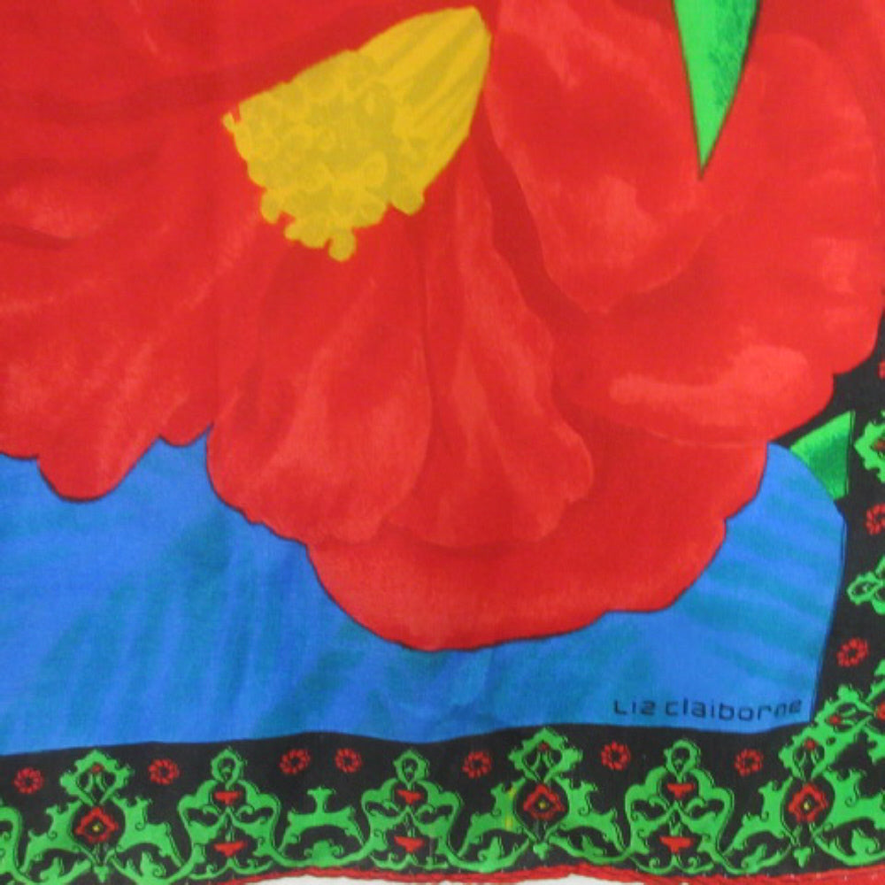 Liz Claiborne Floral Silk Scarf - Long - 3918