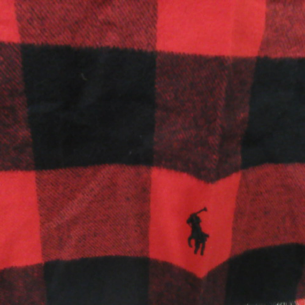 RALPH LAUREN Long Scarf Black & Red Plaid 28" x 74" Long - 3954