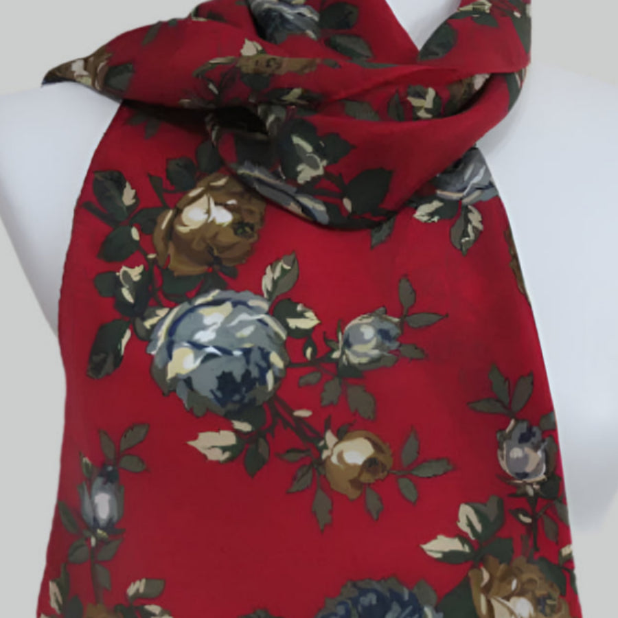 Echo Floral Silk Scarf - Long - 3959