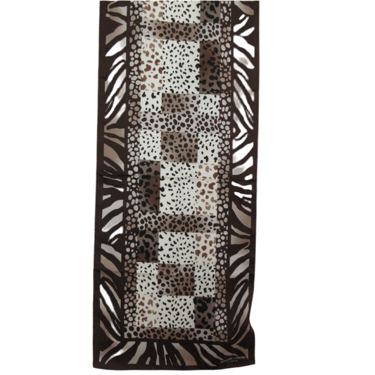 Adrienne Landau Designer Animal Print Silk Scarf - Long - 1181