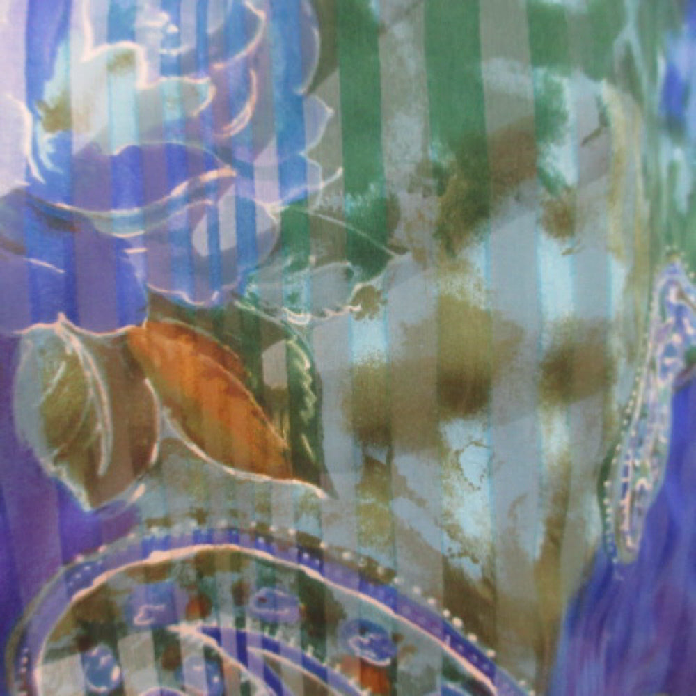 Bill Blass Floral Paisley Silk Scarf - Long - SKU 3986