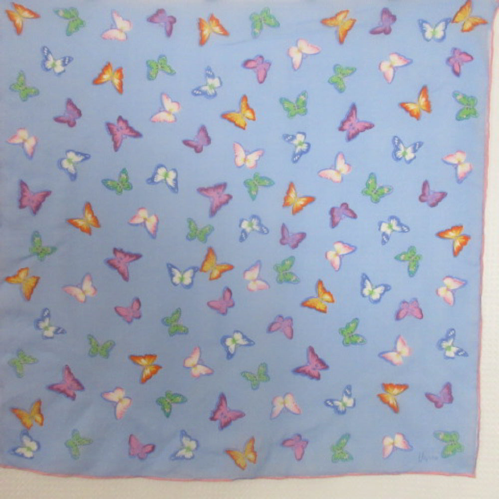 Vera Butterflies Silk Scarf - Small 20" Square - 3996