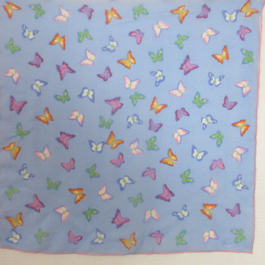 Vera Butterflies Silk Scarf - Small 20" Square - 3996