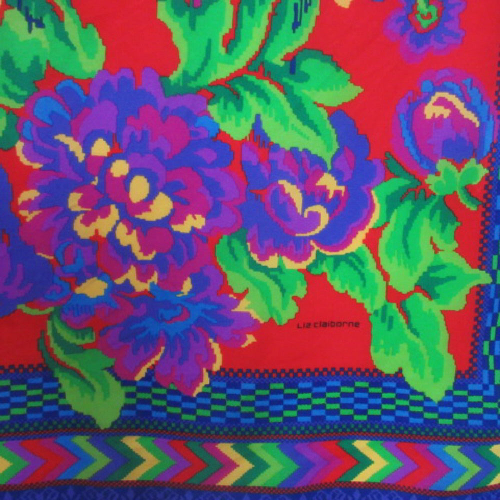 LIZ CLAIBORNE Designer Silk Scarf - Square - 4030