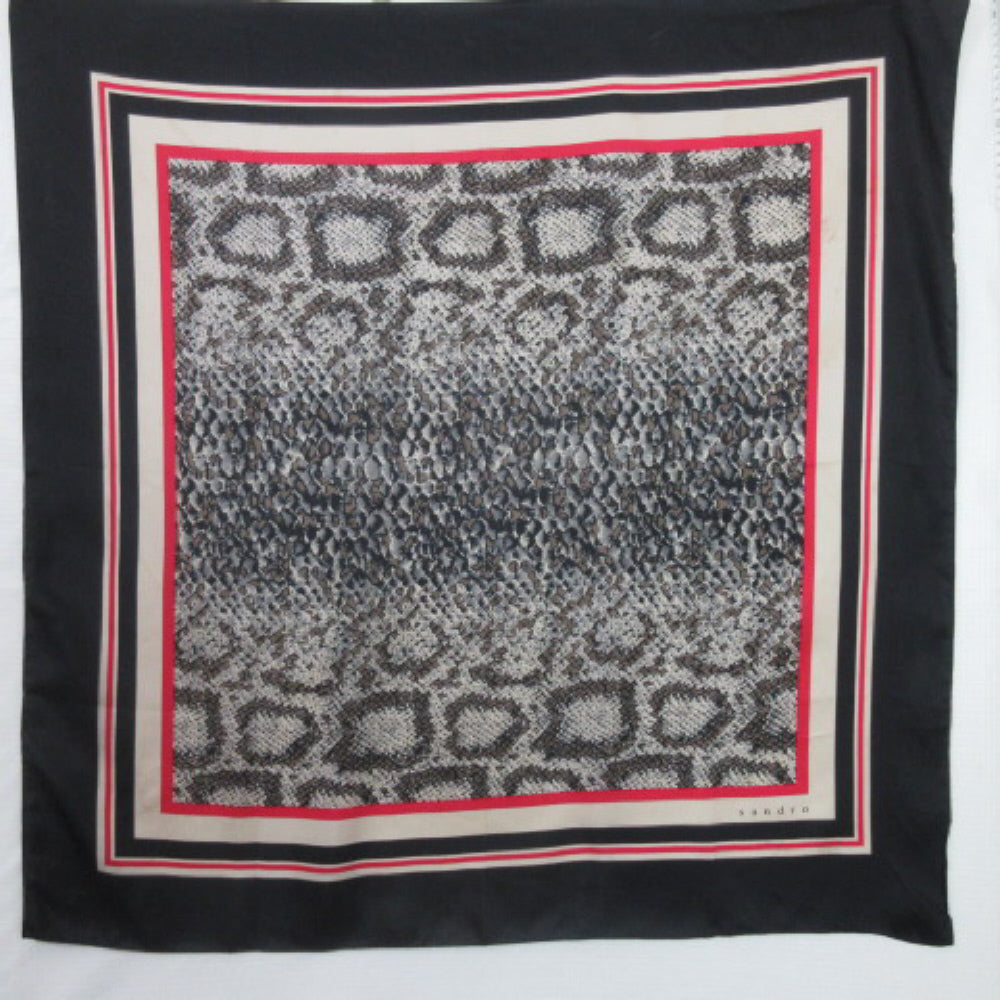 SANDRO Snakeskin Silk Scarf - Square - 4067