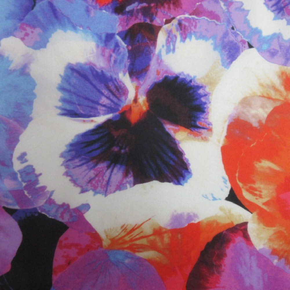 Calvin Klein Floral Pansies Silk Scarf - Long - 4078