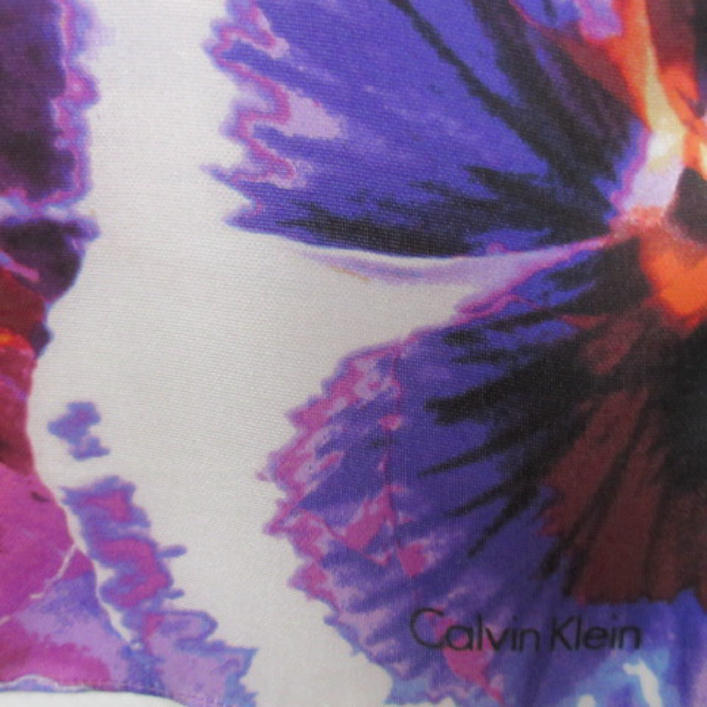 Calvin Klein Floral Pansies Silk Scarf - Long - 4078