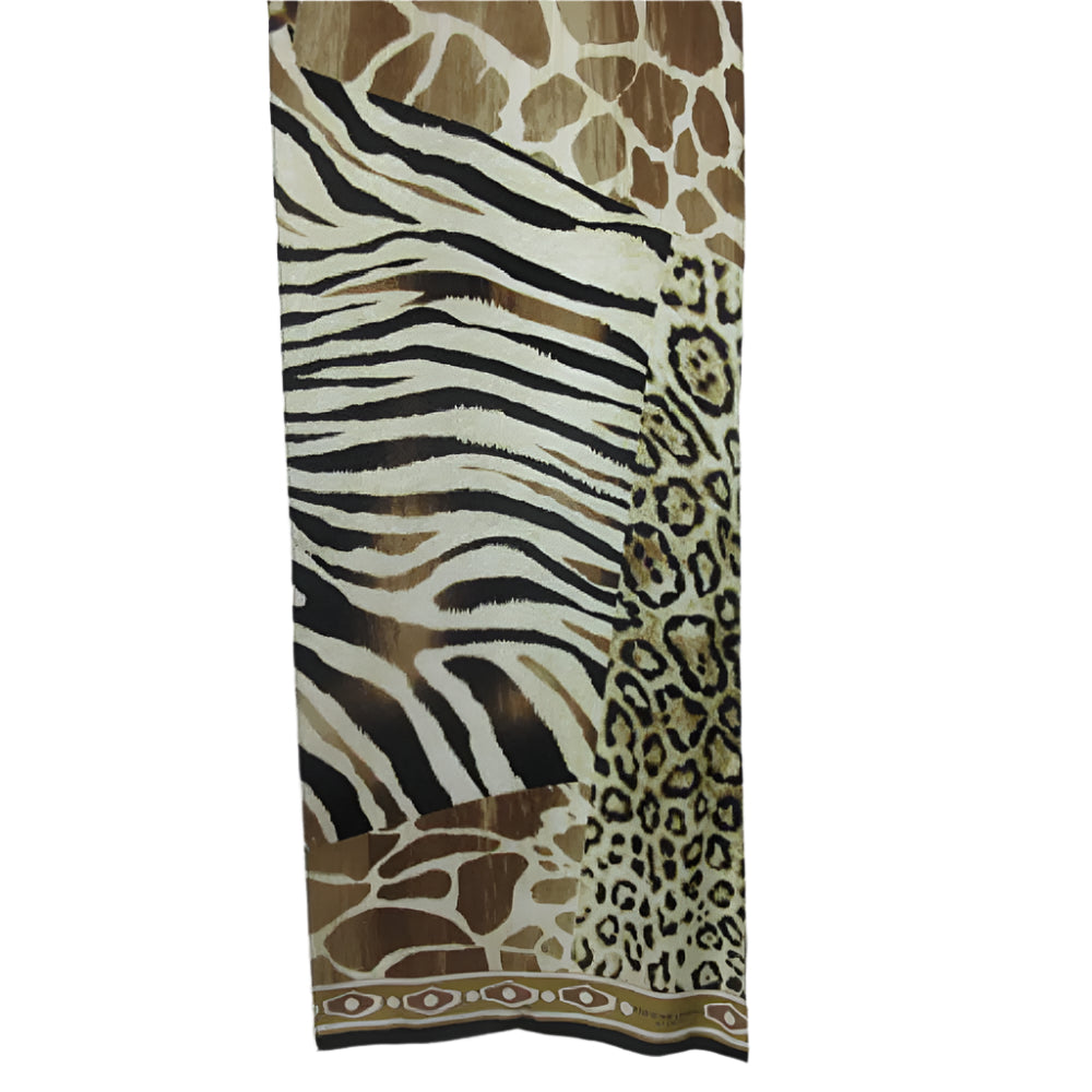 Scarf with animal print pattern on a white background