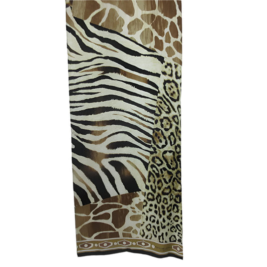 Scarf with animal print pattern on a white background