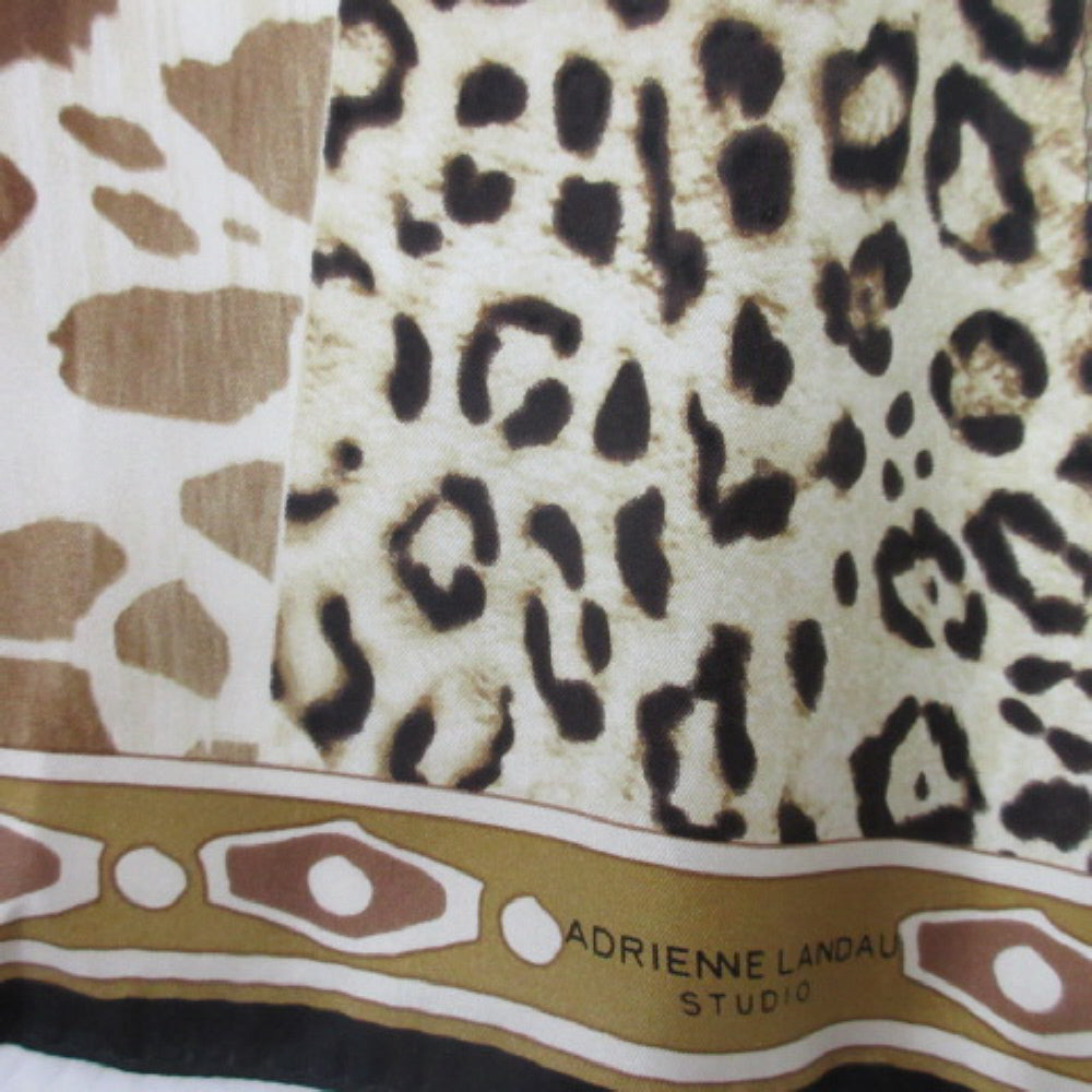 ADRIENNE LANDAU Animal Print Silk Scarf Long - 4101