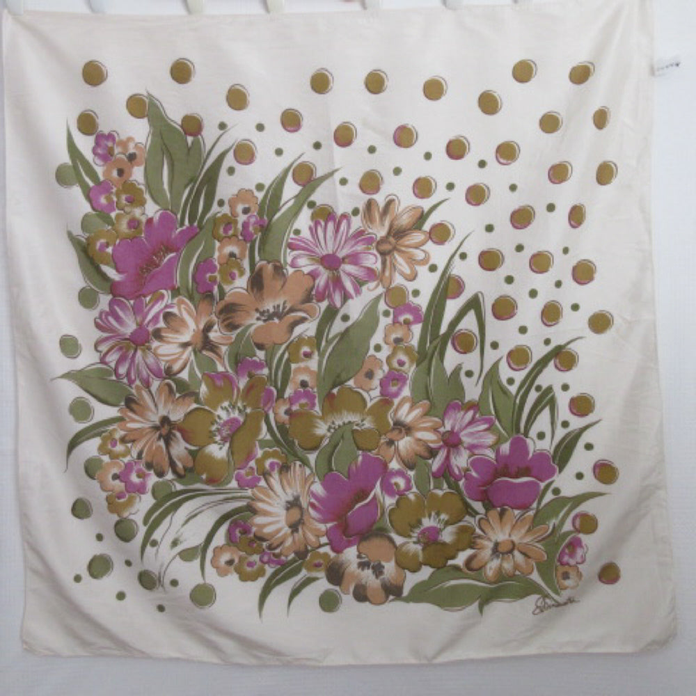 SHINAWATRA THAI SILK Floral Scarf - Square - 4129