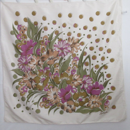 SHINAWATRA THAI SILK Floral Scarf - Square - 4129