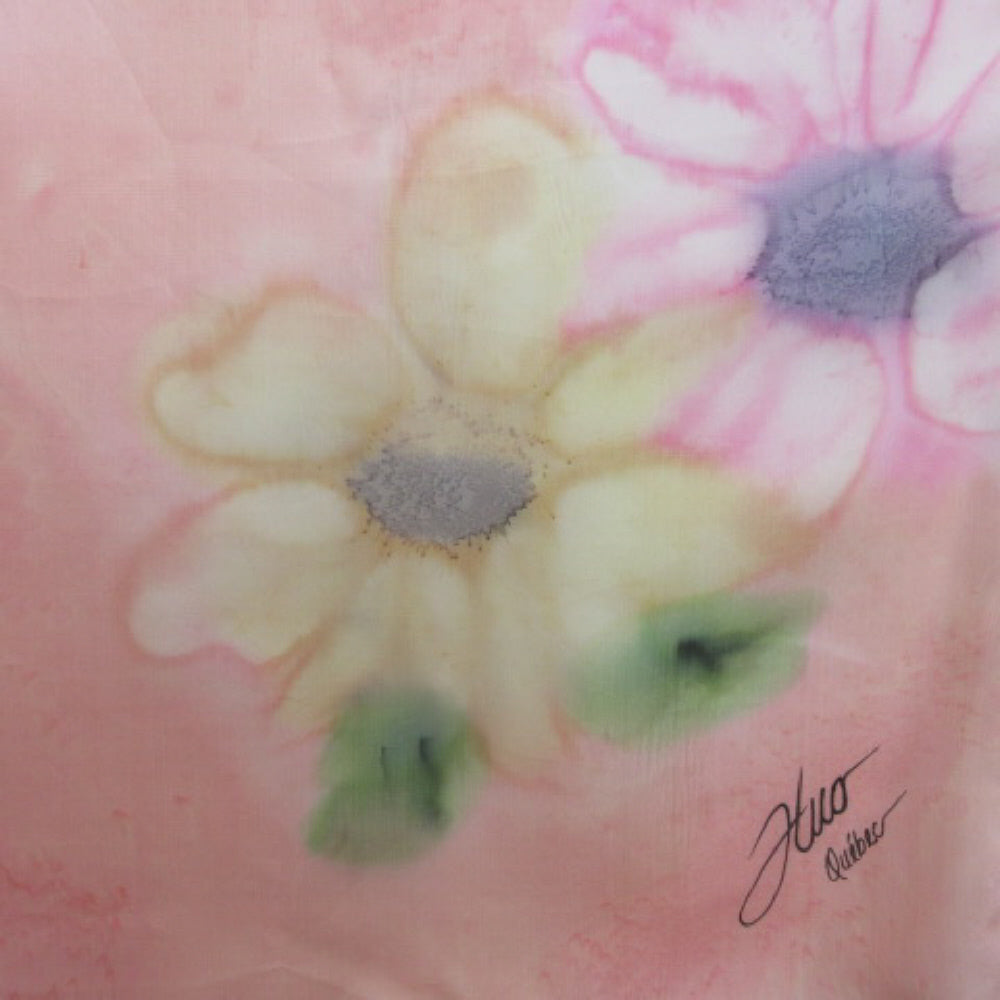 ART - QUEBEC HUO Floral Silk Scarf - Square - 4145
