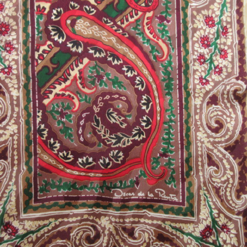 OSCAR DE LA RENTA Paisley Silk Scarf - Long - 4158