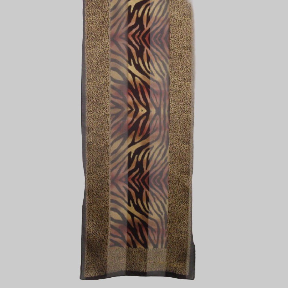 ANNE KLEIN Animal Print Silk Scarf - Long - 4162